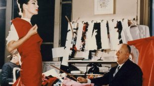 Christian Dior with model Lucky circa 1955 Courtesy of Christian Dior exhibition V&A Silver Magazine www.silvermagazine.co.uk.jpg