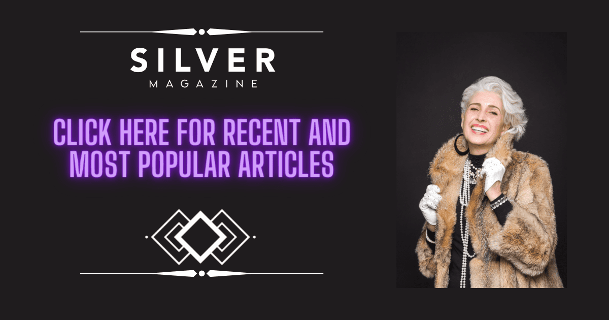 Silver footer with glowing purple - link to home page www.silvermagazine.co.uk
