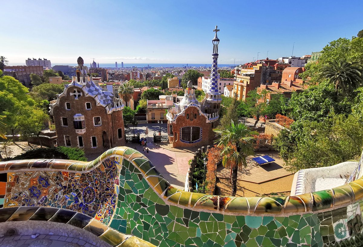Image shows wide shot of the city of Barcelona