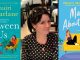 Image shows picture of author between two of her book covers, Between Us, and Mad About You