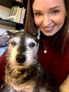 Author Katie Lawlor with her pet dog